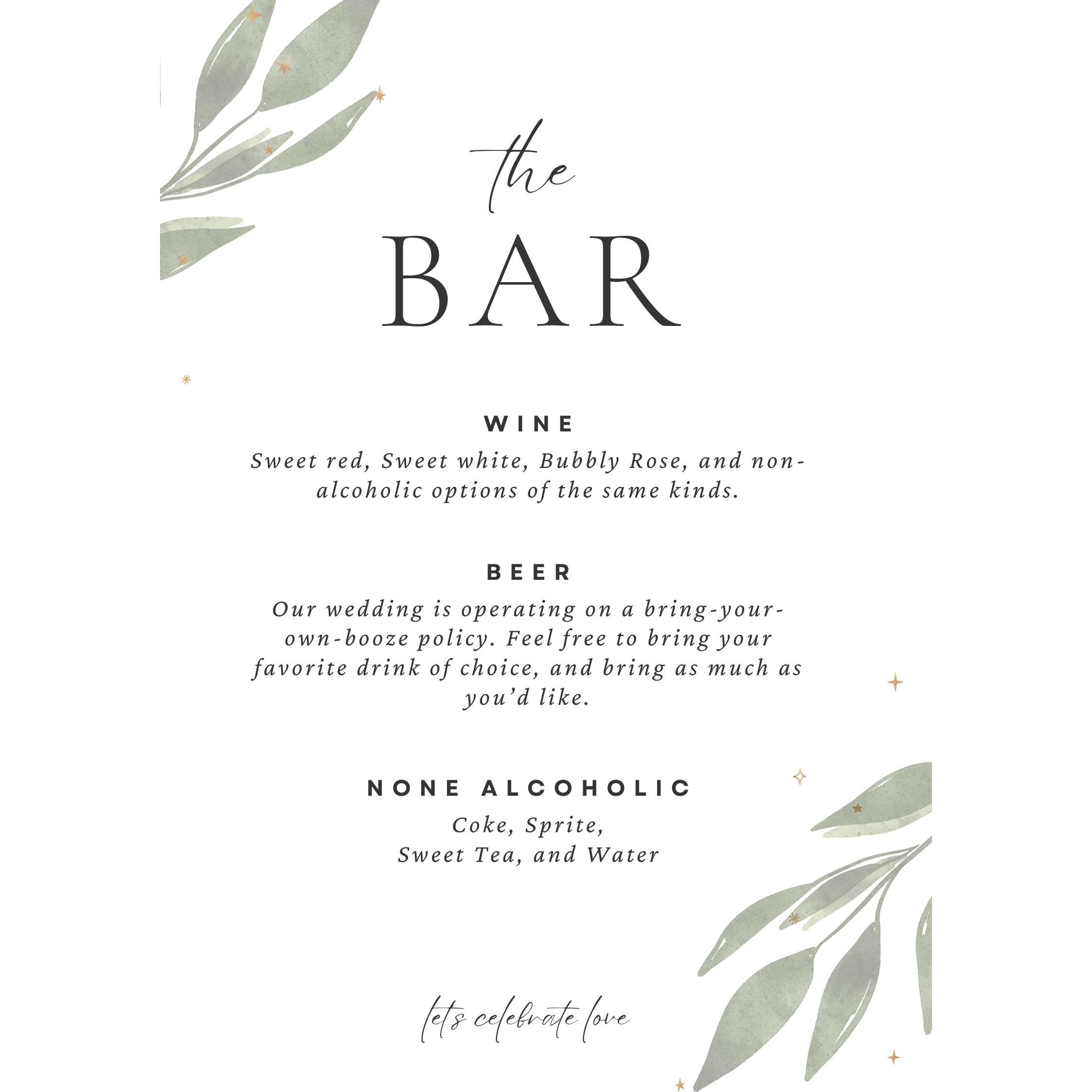 A detailed menu to quench your thirst!