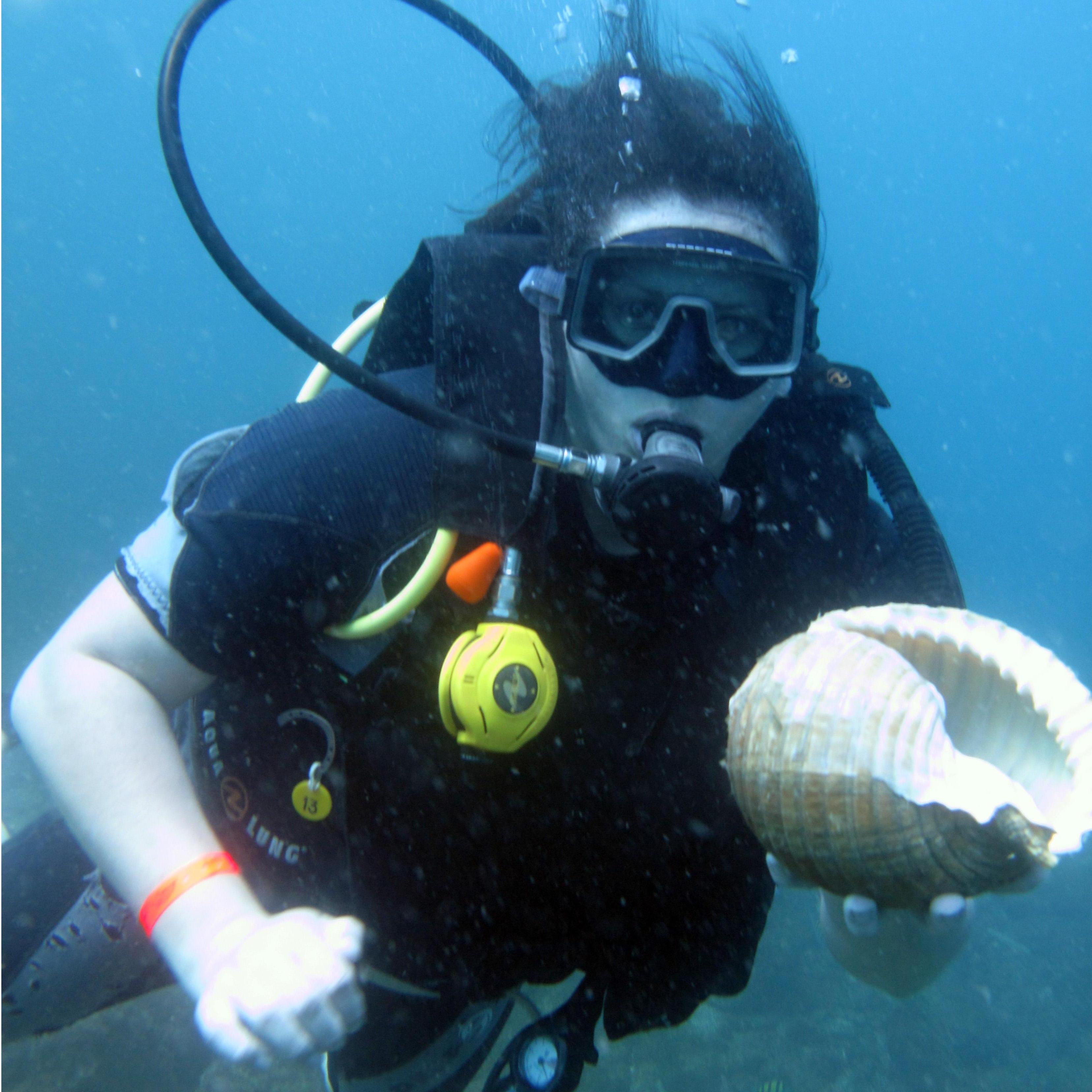 Erika with Conch Shell in Costa Rica 2017.