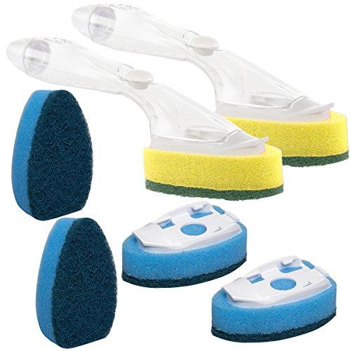 Scotch-Brite (2 Dishwands and 6 Refill Replacement Heads) Non-Scratch Heavy Duty Dish Wand Sponge For Kitchen Sink Cleaning Brush, Non-Scratch + Heavy Duty,