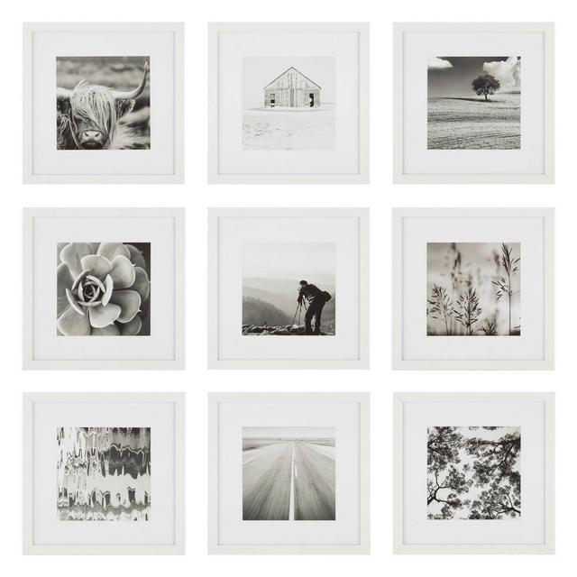 (Set of 9)12" x 12" Gallery Grid Kit White - Instapoints