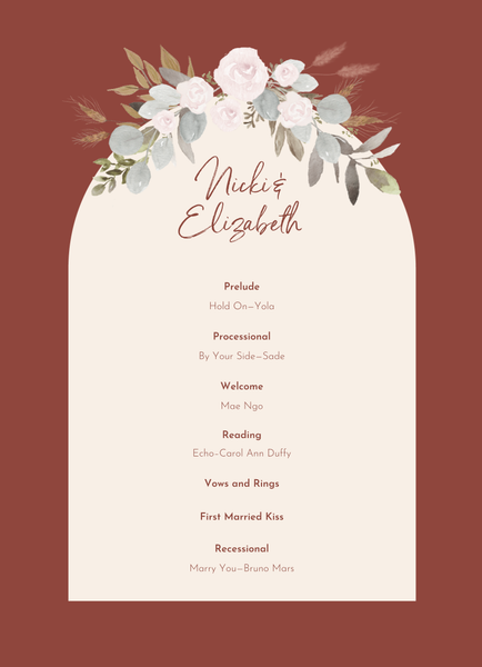 Adeleida | Deep Rust | Zola Wedding Programs