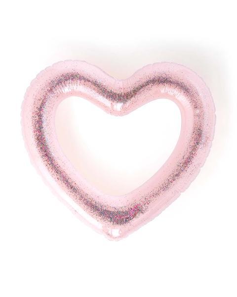 Beach Please! Jumbo Heart Innertube - Glitterbomb Pink