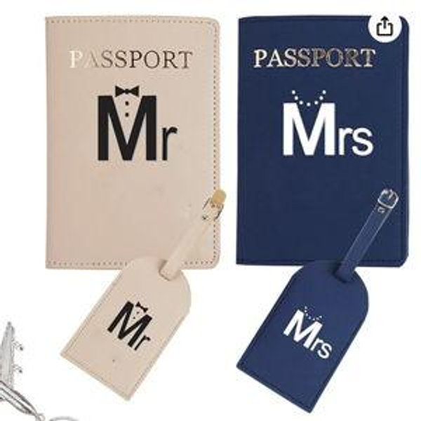 Passport Wallets Travel Holder Set, Honeymoon travel Luggage Tags Passport Cover,Slim Passport Case Passport Wallets Travel Holder,Wedding Bridal Shower Gift