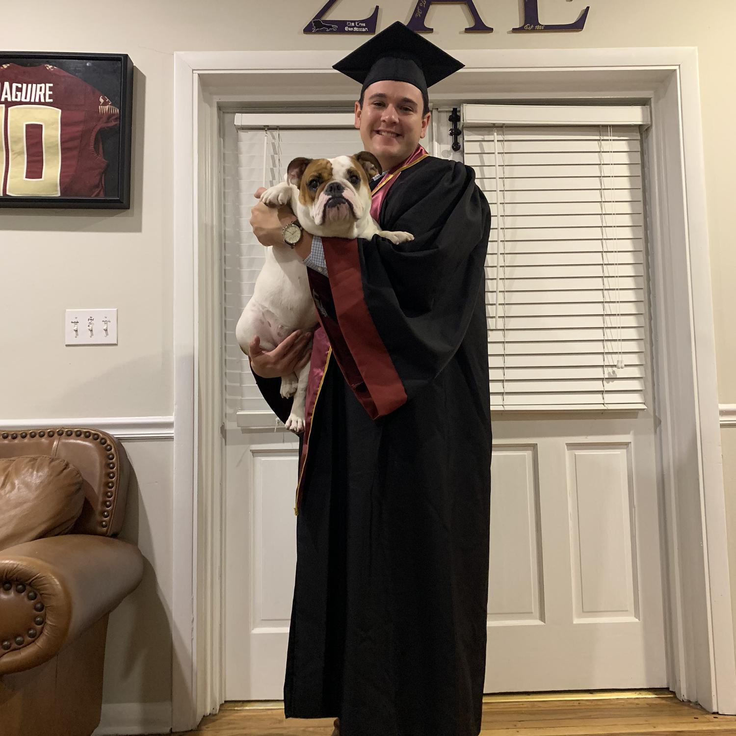 Evan's undergrad graduation from FSU, 12/2019.