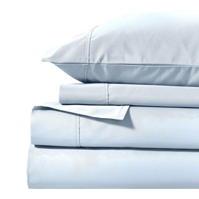 Cotton Blend 1000 Thread Count Luxury Sheet Set, Full, Blue - Blue Nile Mills
