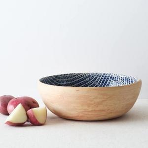 Terrafirma Ceramics - Large Coupe Bowl (Cobalt, "Braid")