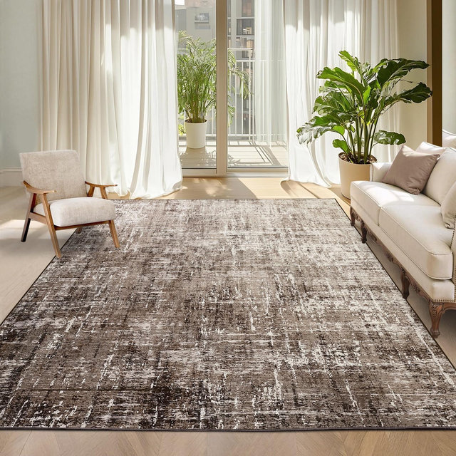 8'x10' Abstract Area Rugs for Living Room Bedroom Washable Modern Soft Non Slip Low Pile Accent Floor Carpet Home Decor