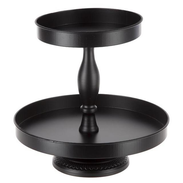 Black Two-Tiered Metal Tray