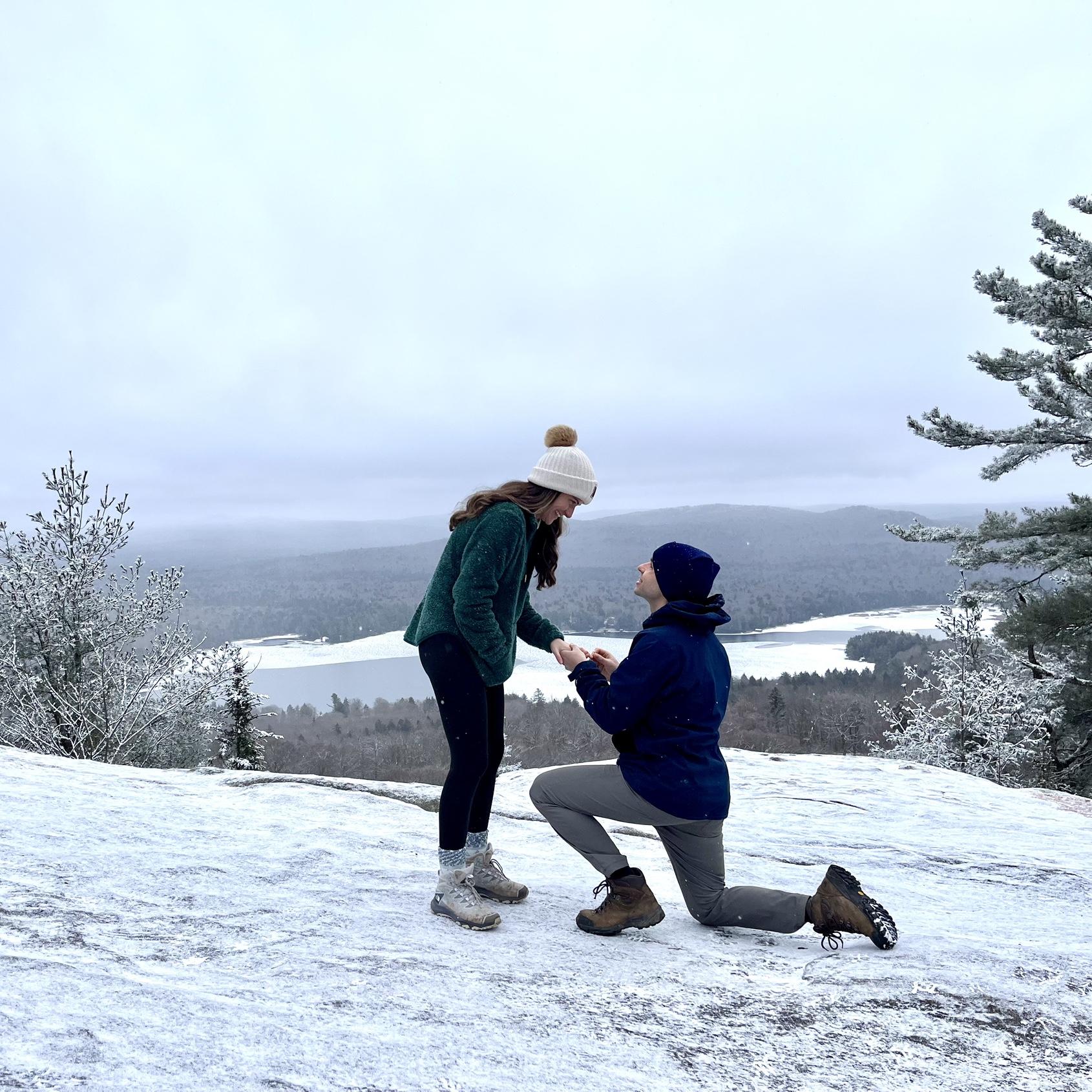 12/31/23 Sean proposed on Bald Mountain just outside of Old Forge NY