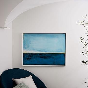 Framed Print - Peacock on Aqua