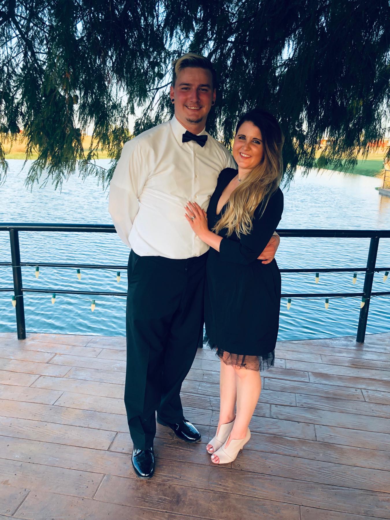 We took this picture at a friends wedding years ago. Now, both of those friends will be standing on either side of us as we say our vows.