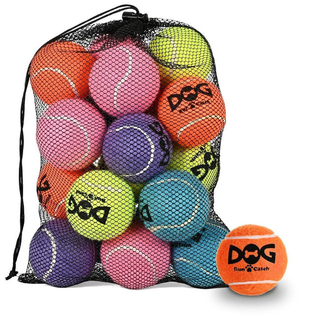 INSUM Squeaky Dog Balls - Squeaky Tennis Balls for Dogs, Multicolor | Medium - 2.5'', 20Pack