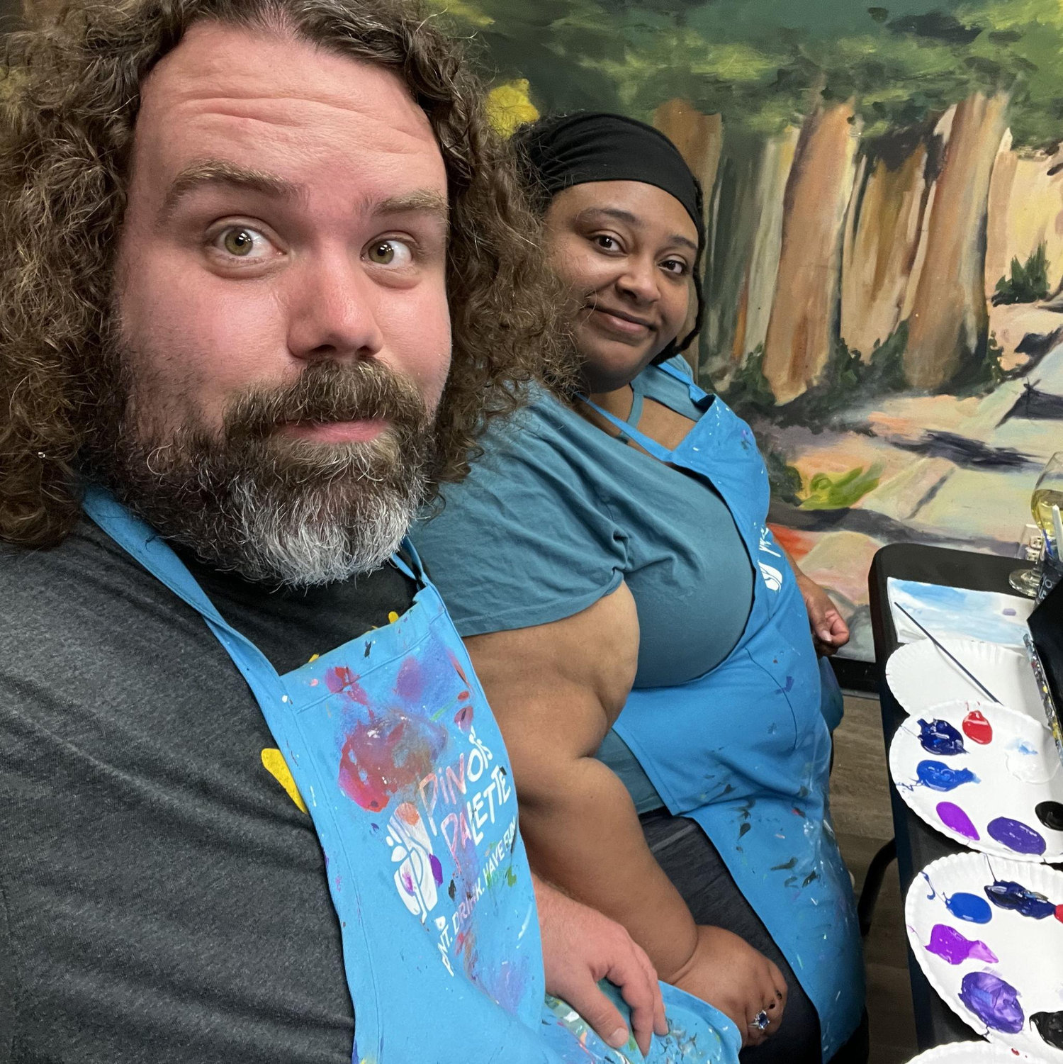 2024 - Paint and Sip date night and unbeknownst to me the night John would propose!