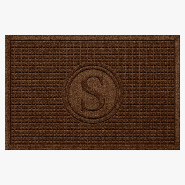 WaterHog Squares Monogram Doormat, 2'X 3', Dark Brown