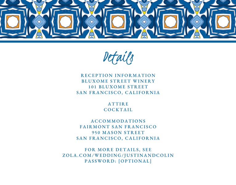 Zola Wedding Enclosure Cards - Tamarine