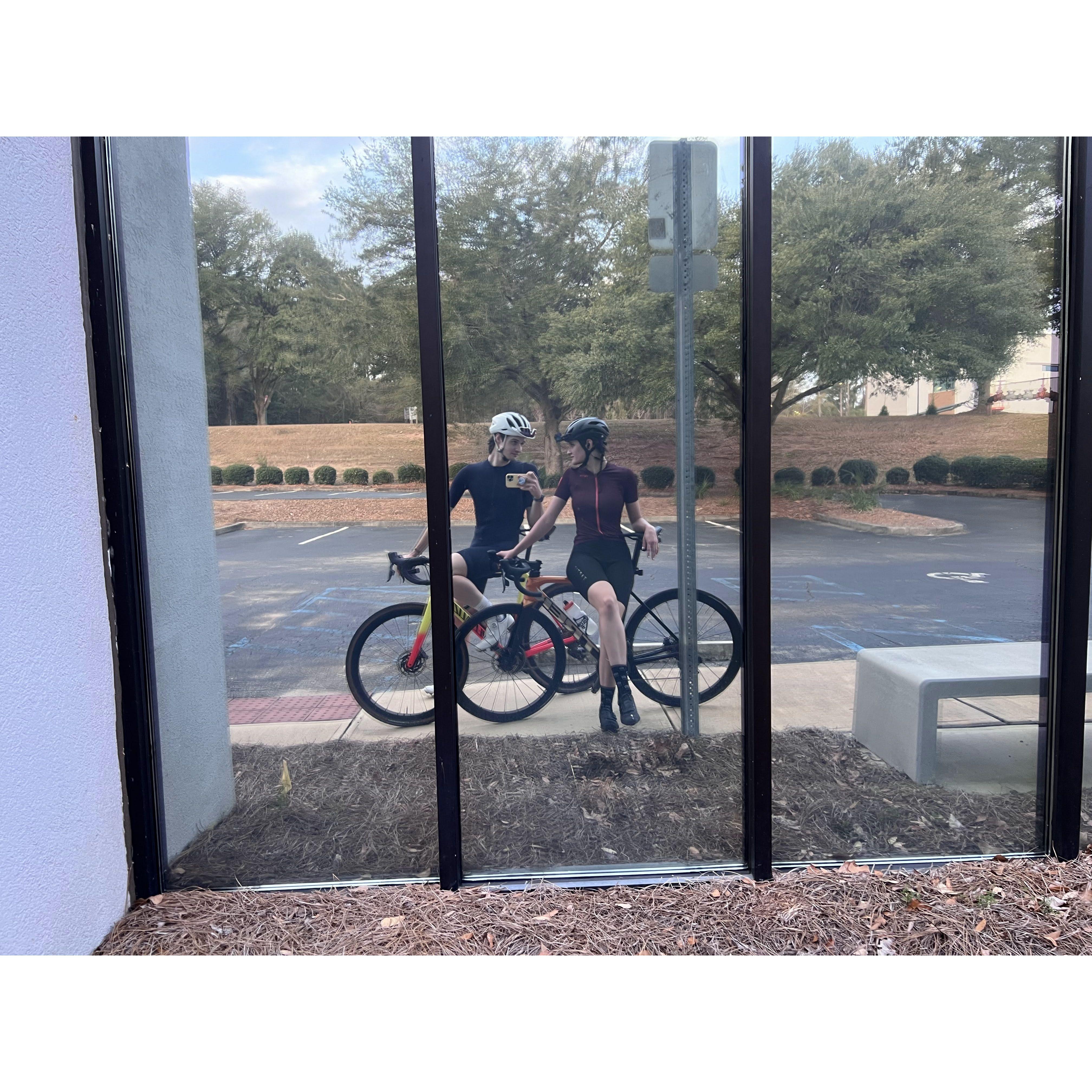 our ability to be able to endure and enjoy hard rides together is important to us both. Pictured...one of those days. Late winter/spring 2024.