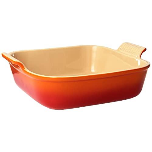Le Creuset PG0800-232 Heritage Stoneware Square Dish, 3-Quart, Flame