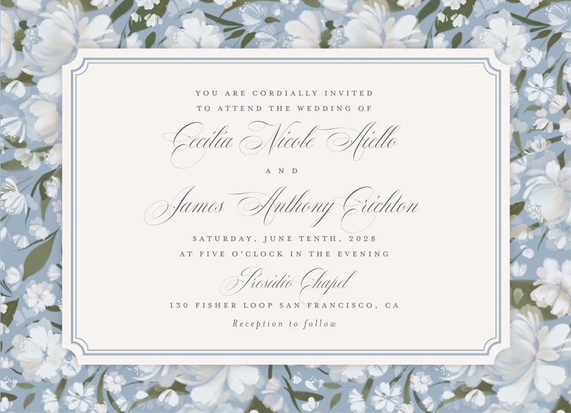 Annika Landscape | Powder Blue | Zola Wedding Invitations