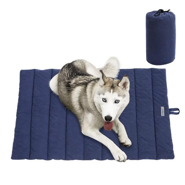 Cheerhunting Outdoor Dog Bed 43”x26”, Waterproof, Washable,Large Size, Durable,Water Resistant, Portable and Camping Travel Pet Mat (Dark Blue)
