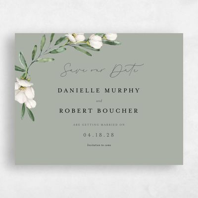 Pale Sage, Green Wedding Save the Date - Sundsvall Landscape
