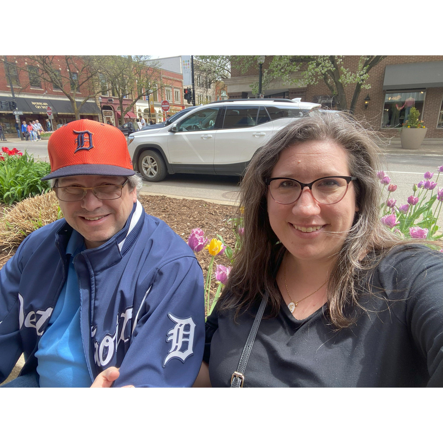 Taking a break at the Holland Tulip Festival