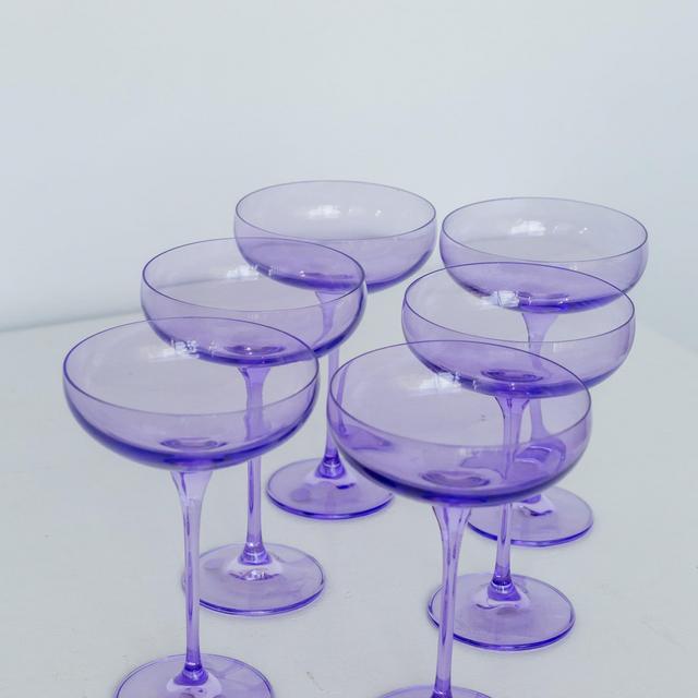Estelle Colored Champagne Coupe Stemware - Set of 6 {Lavender}