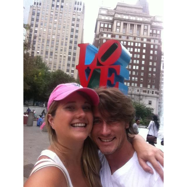 Jamie's first (of many) time taking Adam into Center City, Philadelphia.