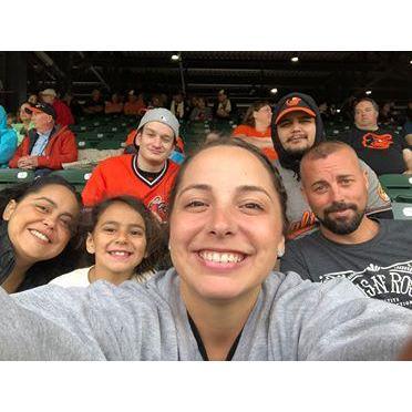 Rickey's first Oriole's game! Go O's!