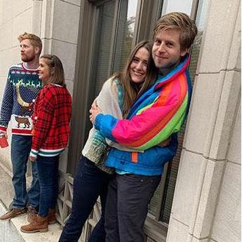 Our first Raleigh Christmas parade together. Sean still hates parades.