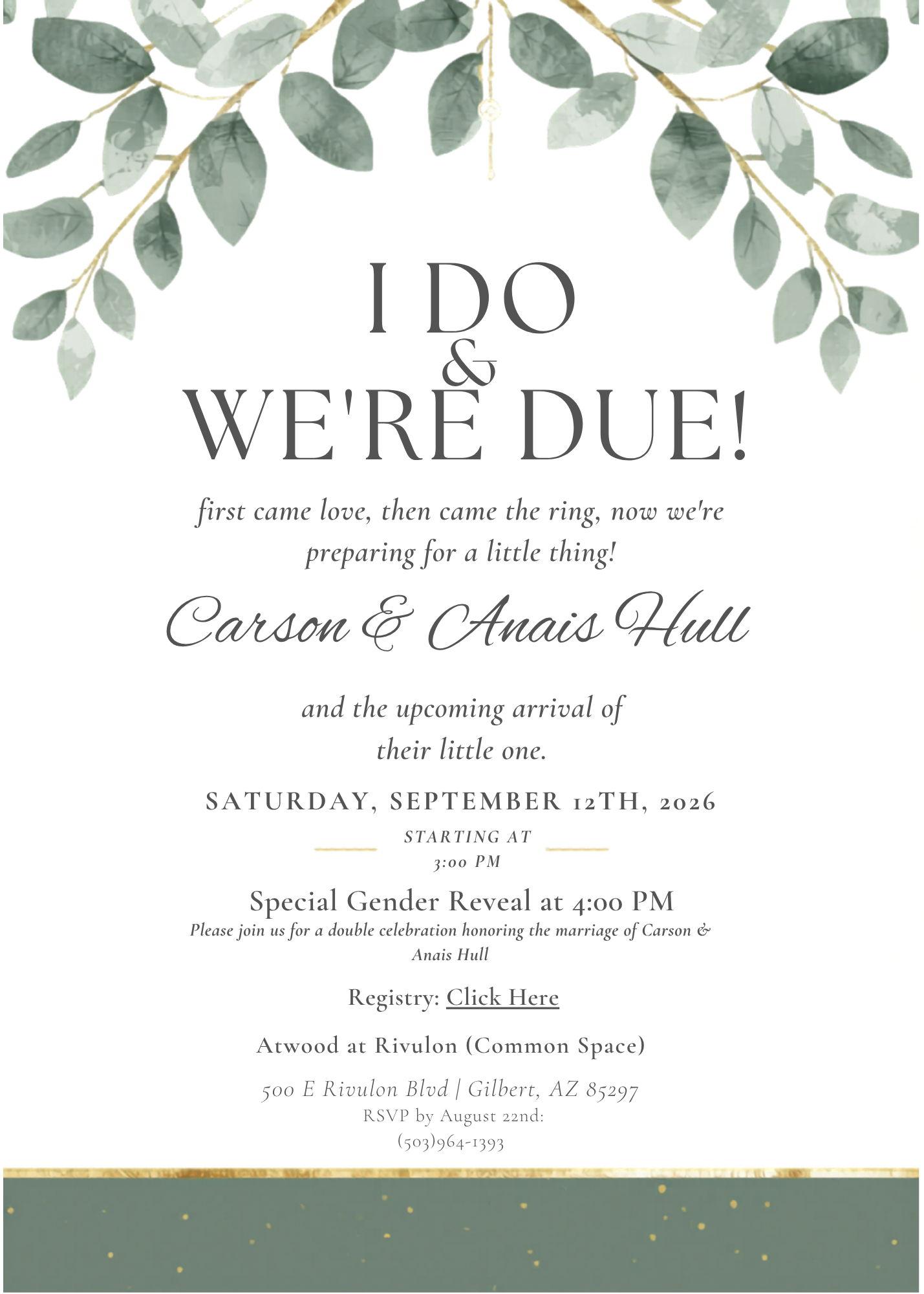 The Wedding Website of Carson Hull and Anais Hull