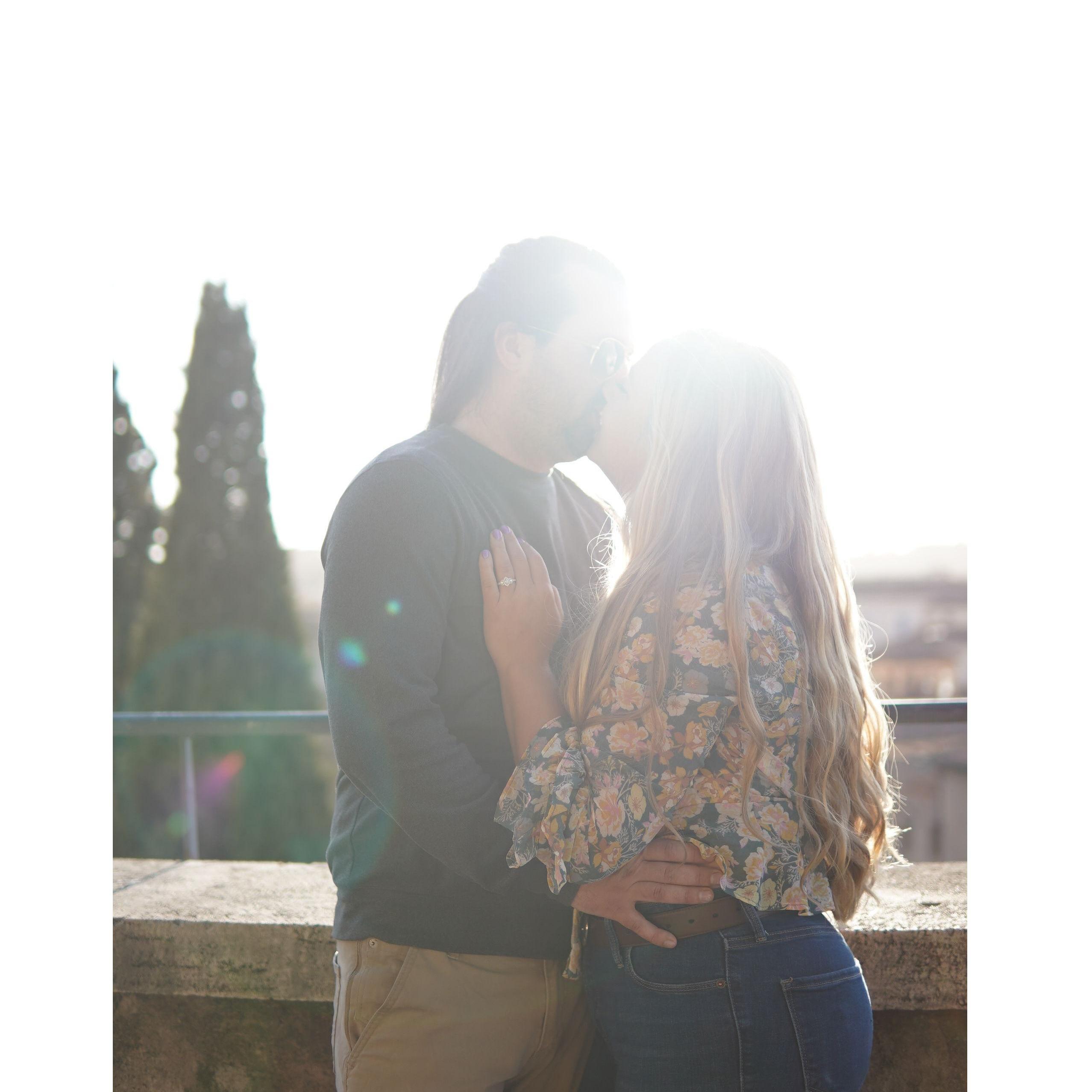 I hired a photographer to get photos while we were in Rome. Alex proposed during the shoot! This was right after I said yes!