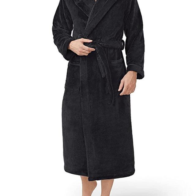 DAVID ARCHY Men's Soft Fleece Plush Robe Full Length Long Bathrobe