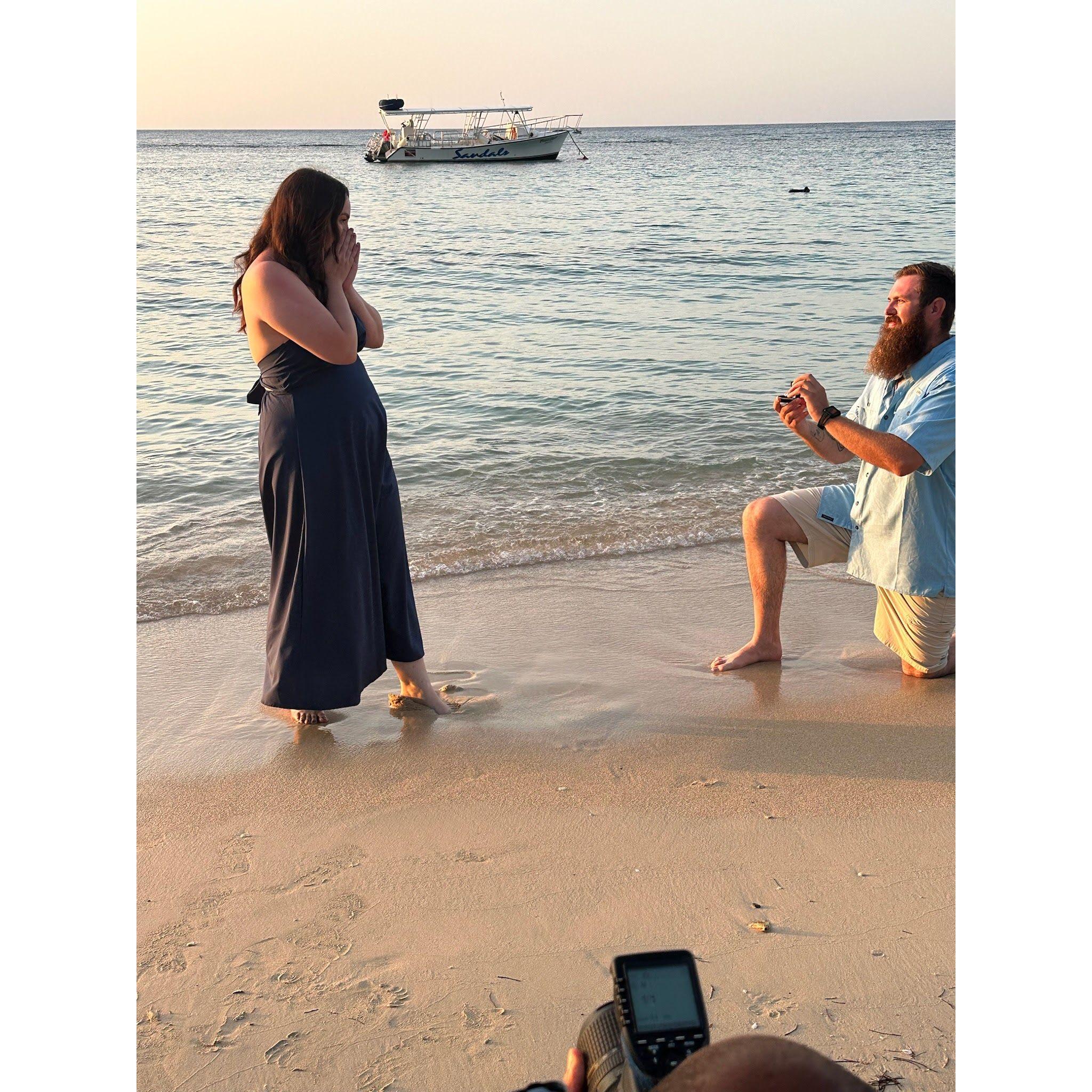 When we got engaged in Jamaica