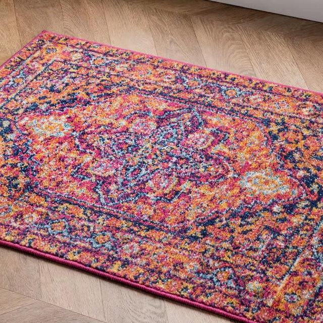 Katrina Blooming Rosette Rug | Hot Pink