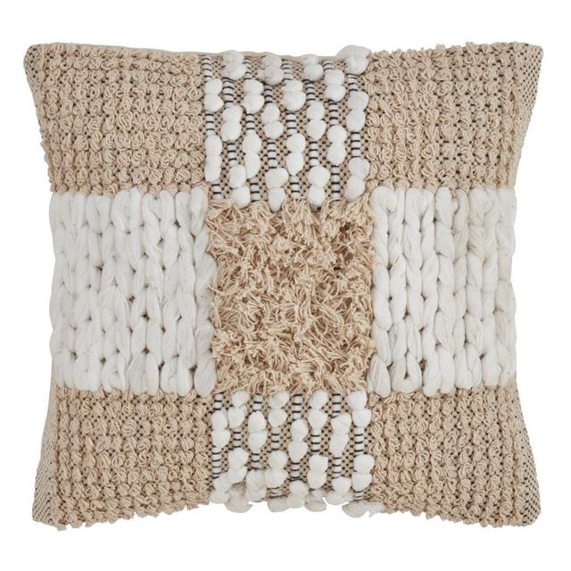 18" Moroccan Pillow Down Filled Natural - SARO Lifestyle