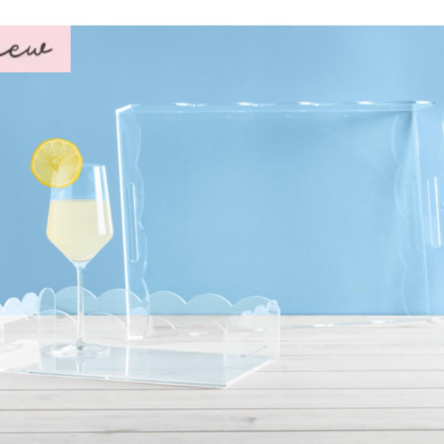 Lucite Scalloped Trays