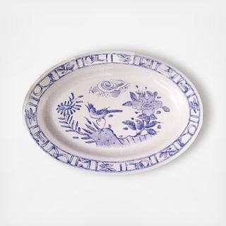 Oiseau Bleu Oval Platter