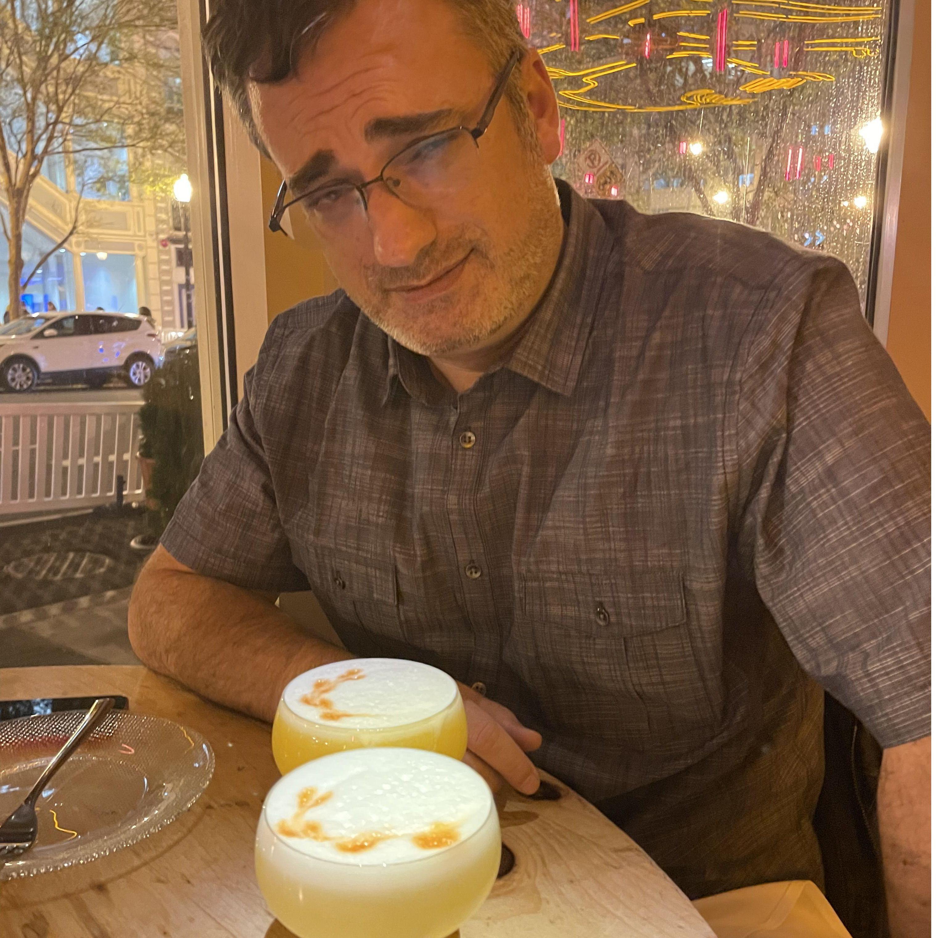 Bill's first pisco sour at China Chilcano