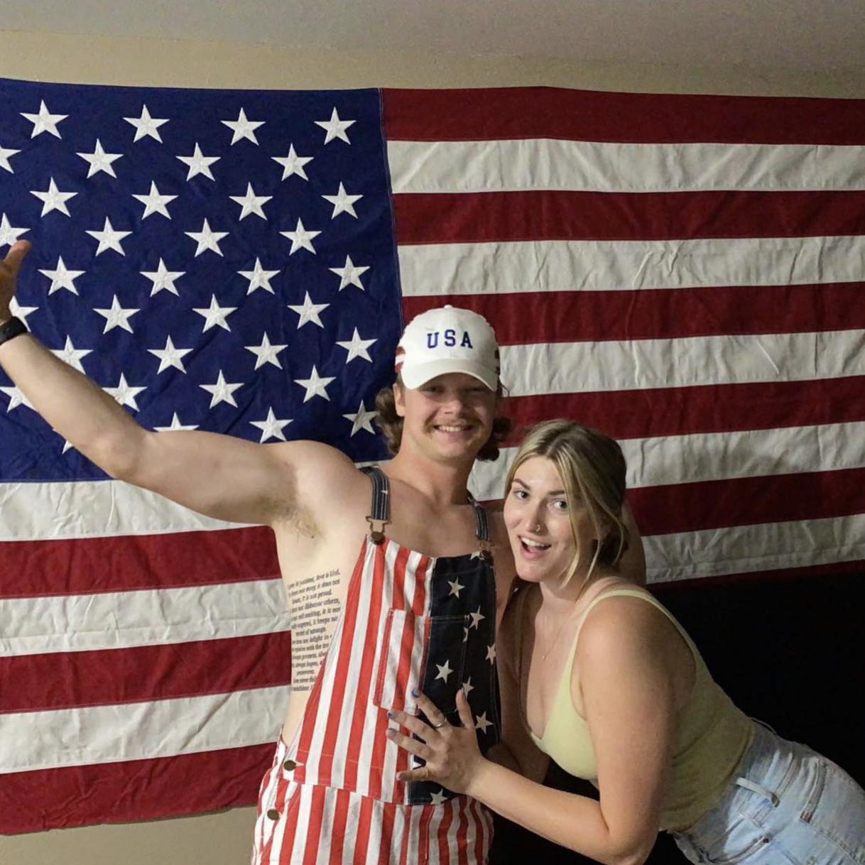 Just an all American couple in our first apartment.