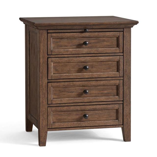 Hudson 4-Drawer Nightstand, Hewn Oak