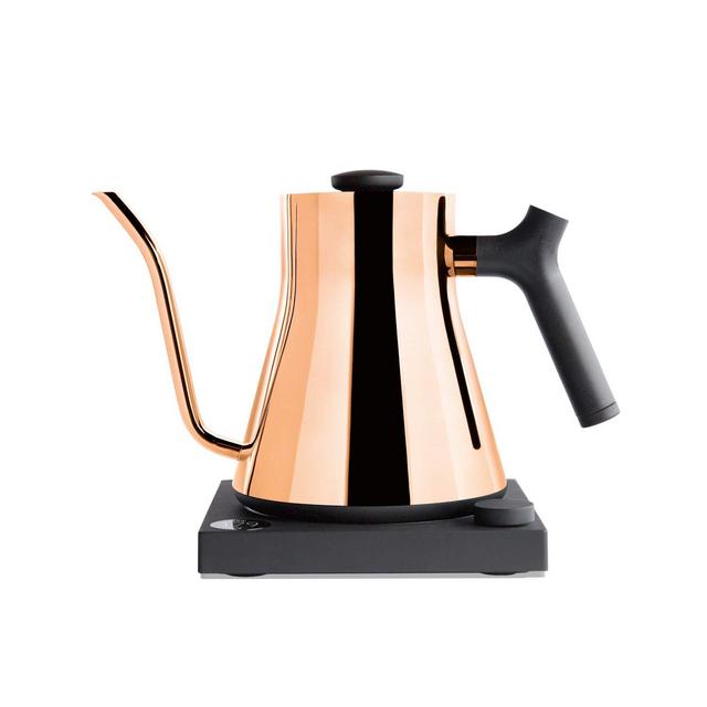 Stagg EKG Electric Pour-Over Kettle For Coffee And Tea, Polished Copper, Variable Temperature Control, 1200 Watt Quick Heating, Built-in Brew Stopwatch