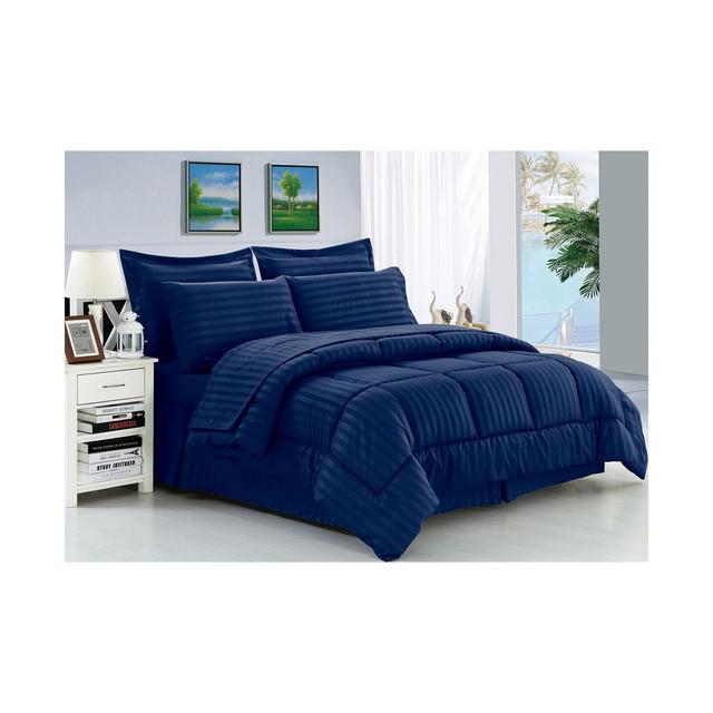 Elegant Comfort Dobby Stripe 8 Pc. Comforter Set, King/California King