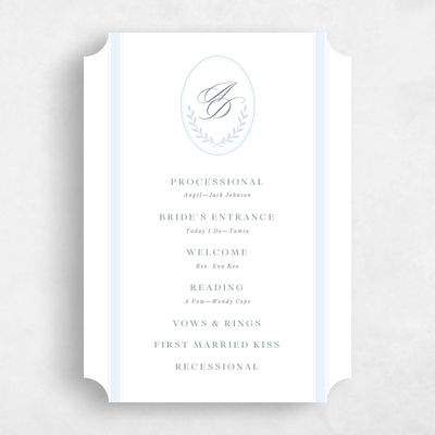 White Wedding Program - Clyde