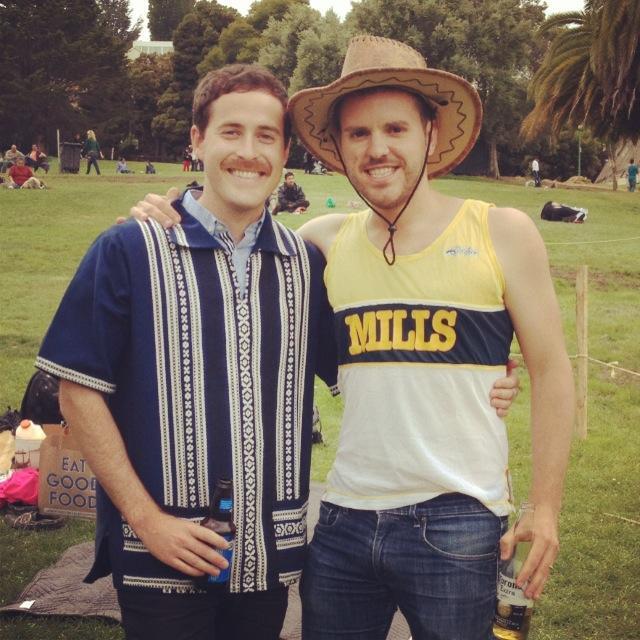 Cinco de Mayo, 2013, at Dolores Park in SF. Funny story, Steve randomly found James' tank at a thrift shop on the way to the park. And his Baja hoodie too!