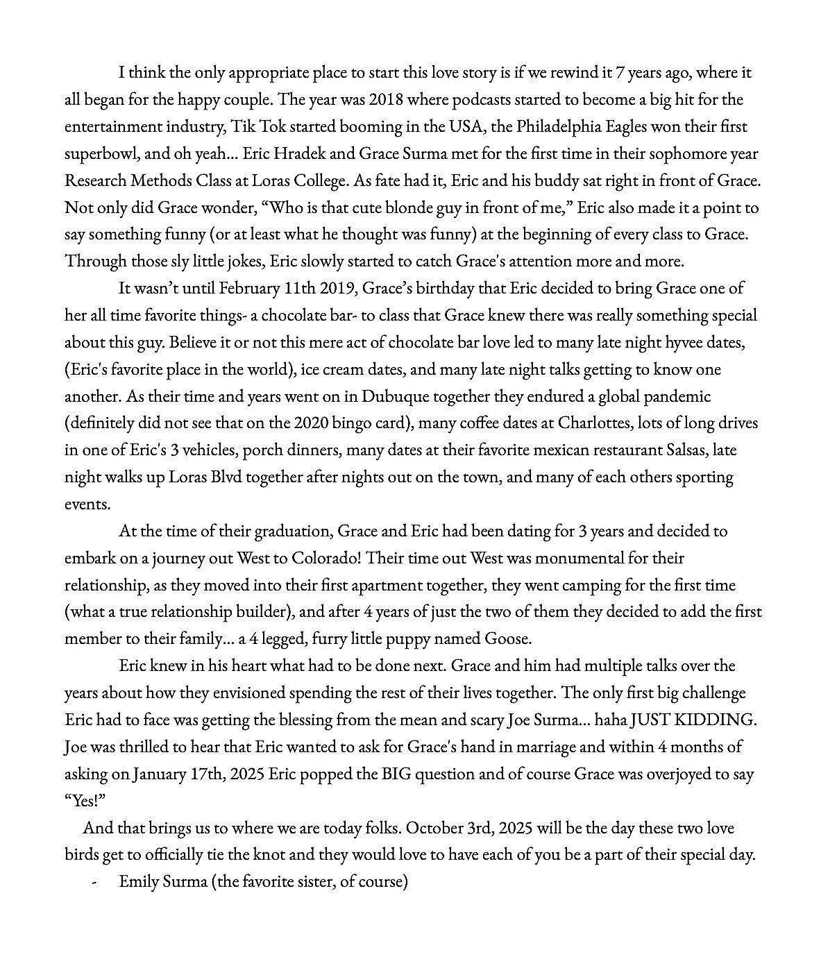 The Wedding Website of Grace Surma and Eric Hradek