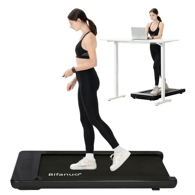 Binfanuo Under Desk Treadmill, 2.25HP Walking Treadmill with 265lb Weight Capacity, Portable Walking Pad Design, Desk Treadmill for Home Office with IR Remote Control