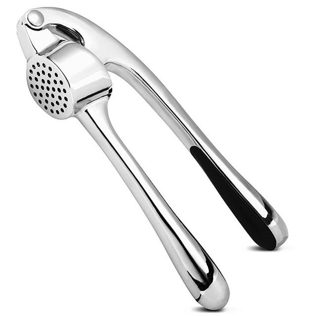 Premium Garlic Press, Professional Garlic Mincer, Easy to Squeeze and Clean, Rust Proof & Dishwasher Safe, Efficient Ginger Crusher - Sliver