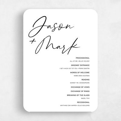 Black Rounded Wedding Program - Nahomi Letterpress