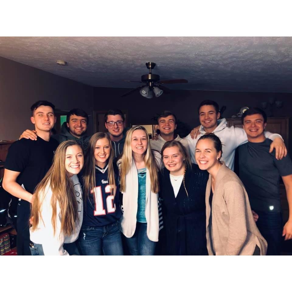 The superbowl party at the Waldner's house where we really started to hit it off.