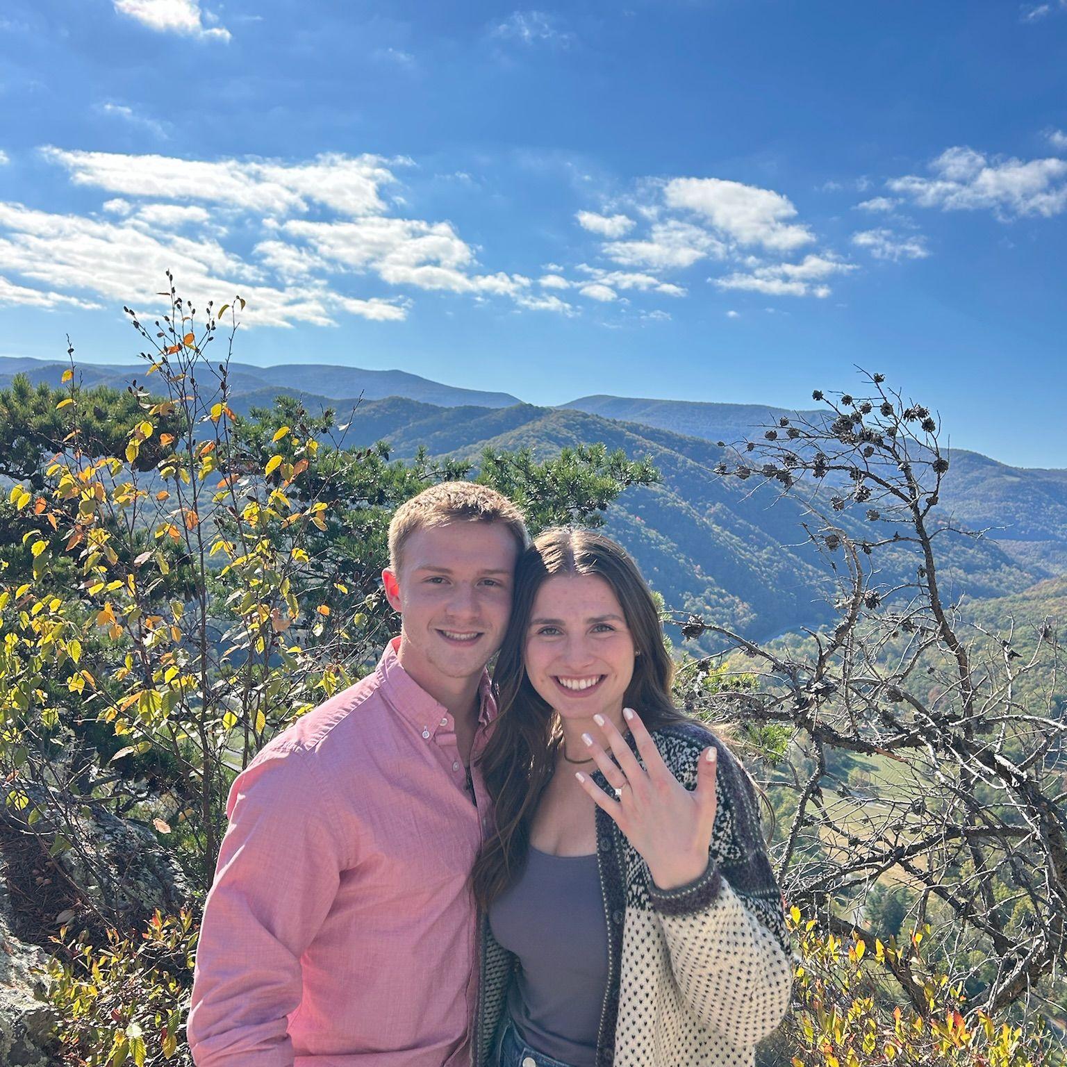 On top of Seneca Rocks just after our proposal!